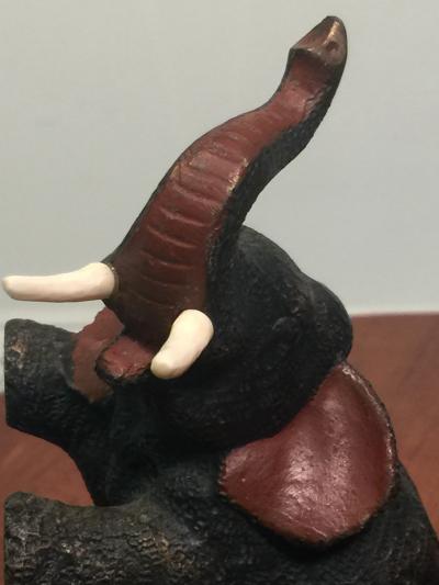 ADORABLE PAIR OF VIENNA BRONZE ELEPHANT BOOKENDS