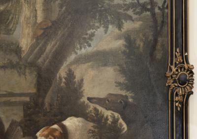 AFTER THE HUNT A POINTER A LURCHER AND A BAG OF GAME