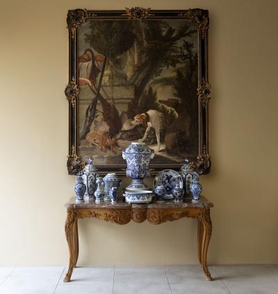 AFTER THE HUNT A POINTER A LURCHER AND A BAG OF GAME