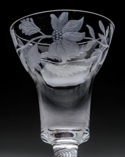 AIR TWIST ENGRAVED WITH JACOBITE FLOWERS