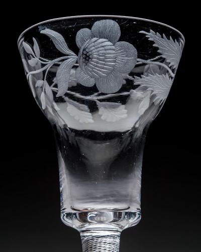 AIR TWIST ENGRAVED WITH JACOBITE FLOWERS
