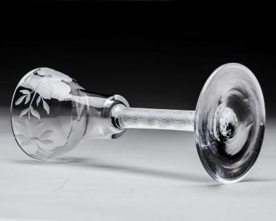 AIR TWIST ENGRAVED WITH JACOBITE FLOWERS