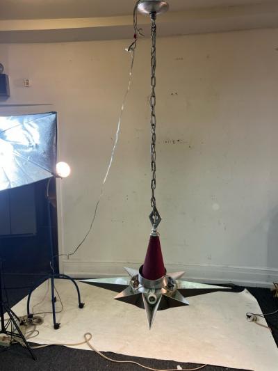 ALUMINUM ART DECO STAR CHANDELIER