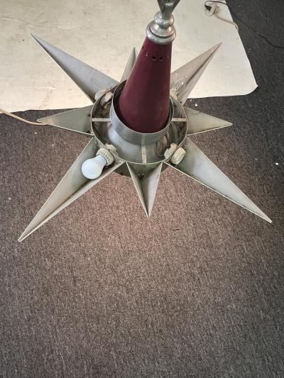 ALUMINUM ART DECO STAR CHANDELIER