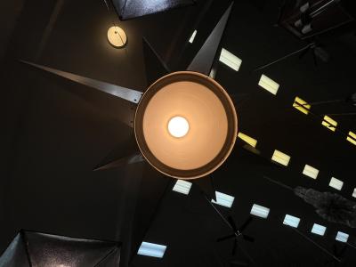 ALUMINUM ART DECO STAR CHANDELIER