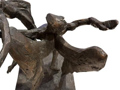 AMAZING BRUTALIST HEAVY WINGED ANGEL SATAN FEMALE NUDE BRONZE SIGNED L GOODMAN