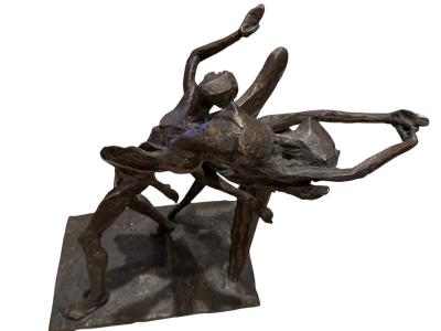 AMAZING BRUTALIST HEAVY WINGED ANGEL SATAN FEMALE NUDE BRONZE SIGNED L GOODMAN