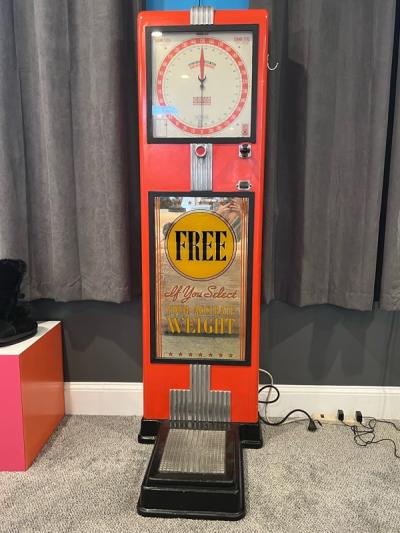 AMAZING ILLUMINATED ART DECO SCALE WITH INCREDIBLE GRAPHICS