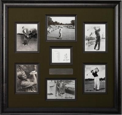AMERICAN GOLF LEGENDS COLLAGE WITH SIGNATURES OF PALMER
