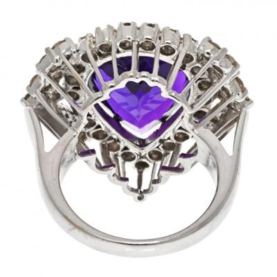 AMETHYST AND DIAMOND COCKTAIL RING