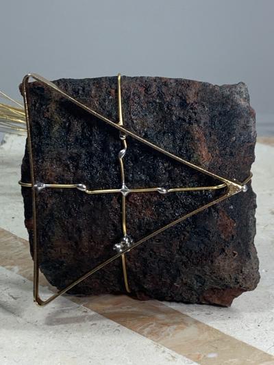 AMETHYST GEODE MODERNIST FISH SCULPTURE