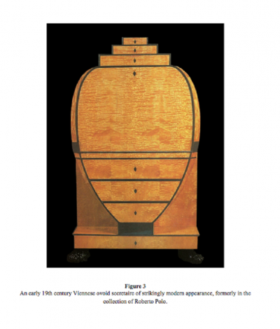 AN EBONIZED GILTWOOD AND GILT BRONZE MOUNTED SECRETAIRE OF RARE OVOID FORM