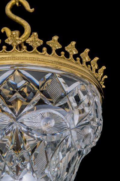 AN ELABORATELY CUT VICTORIAN BOWL LIGHT