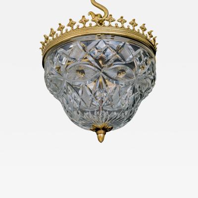 AN ELABORATELY CUT VICTORIAN BOWL LIGHT