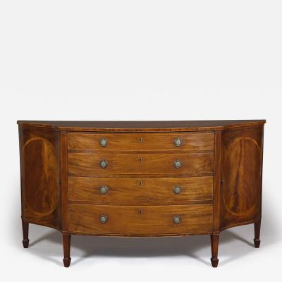 AN ELEGANT GEORGE III MAHOGANY AND BOXWOOD INLAID COMMODE