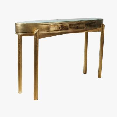 AN ELEGANT GOLD LEAF FINISHED CONSOLE
