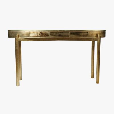 AN ELEGANT GOLD LEAF FINISHED CONSOLE