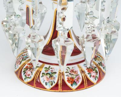 AN EXCEPTIONAL PAIR OF FINELY DECORATED OVERLAY LUSTRES