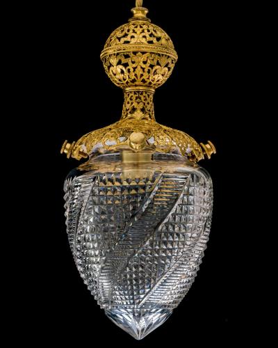 AN EXQUISITE SET OF THREE EDWARDIAN PENDENT LIGHTS