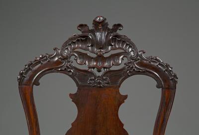 AN EXTREMELY FINE PAIR OF JOS I CARVED JACARANDA SIDE CHAIRS