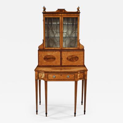 AN IMPORTANT 18TH CENTURY GEORGE III SATINWOOD AND SABICU WRITING CABINET