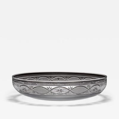 AN IRISH CUT GLASS CENTREPIECE BOWL