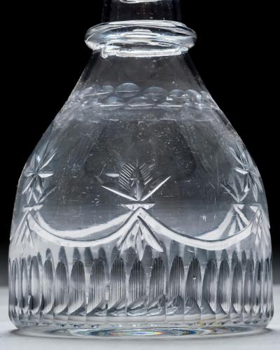 AN IRISH CUT GLASS DECANTER