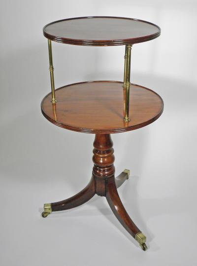AN IRISH REGENCY MAHOGANY TWO TIER DUMBWAITER