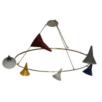 AN OUTSTANDING TRE CENTO RING CEILING LIGHT