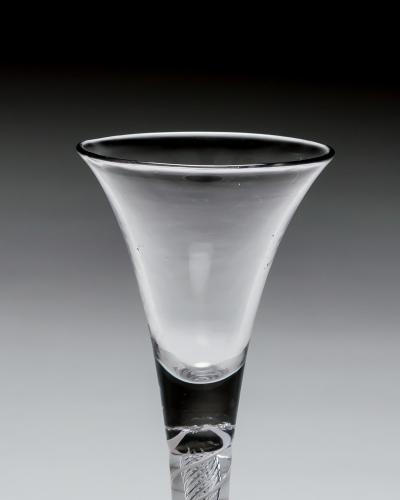 AN UNUSUAL PAIR OF MIXED TWIST WINE GLASSES