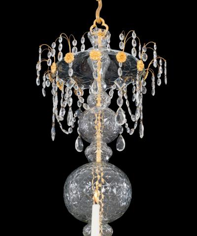 AN UNUSUAL TWELVE LIGHT SPANISH CUT GLASS CHANDELIER