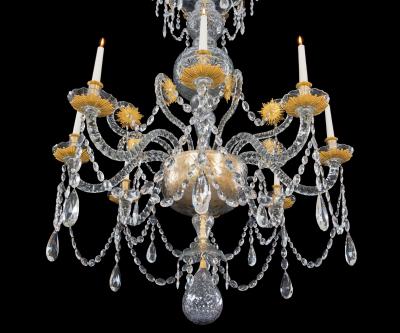 AN UNUSUAL TWELVE LIGHT SPANISH CUT GLASS CHANDELIER