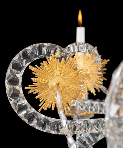 AN UNUSUAL TWELVE LIGHT SPANISH CUT GLASS CHANDELIER