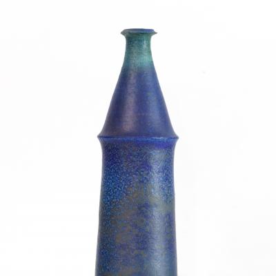 ANNIKI HOVISAARI ANNIKI HOVISAARI UNIQUE MATTE BLUE VASE FOR ARABIA FINLAND 1960S 