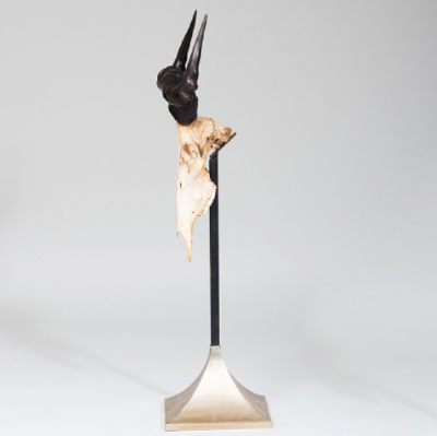 ANTELOPE HUNTING TROPHY MOUNTED ON A ZINC STAND 