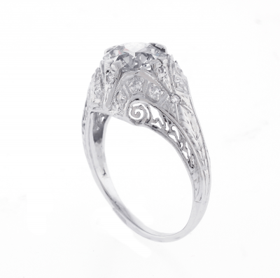 ANTIQUE 1920S OLD EUROPEAN DIAMOND ENGAGMENT RING