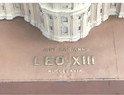 ANTIQUE ARCHITECTURAL DIORAMA OF SAINT PETERS BASILICA SQUARE VATICAN CITY