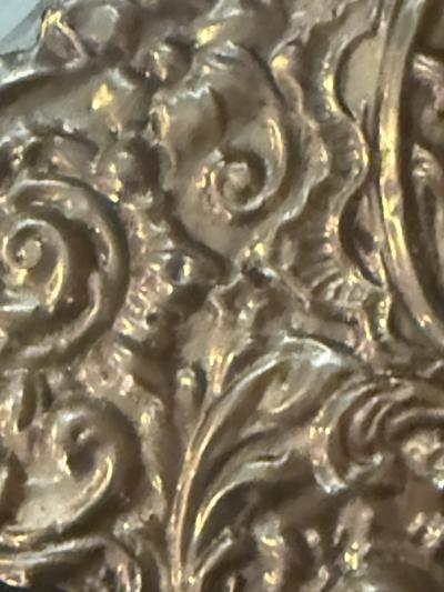 ANTIQUE ENGLISH STERLING SILVER REPOUSEE MIRROR