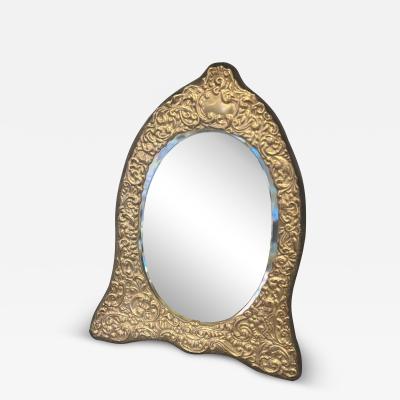 ANTIQUE ENGLISH STERLING SILVER REPOUSEE MIRROR