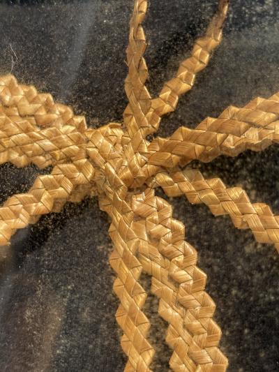 ANTIQUE FELT RAFFIA BASKET OF GRAPES IN BASKET THEOREM IN GOLD FRAME