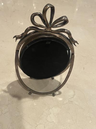 ANTIQUE FRENCH PASTE BOW DESIGN OVAL FRAME