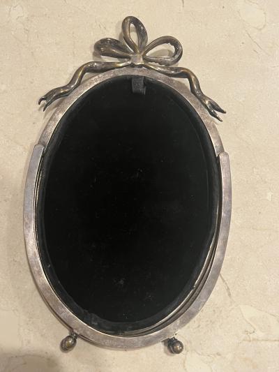 ANTIQUE FRENCH PASTE BOW DESIGN OVAL FRAME