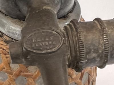 ANTIQUE FRENCH SELZTER MAKER LAMP WITH ORIGINAL MATCHING SHADE