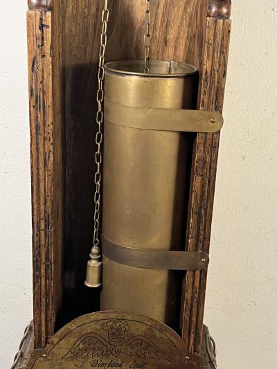 ANTIQUE ITALIAN BRASS AND WOOD WATER CLOCK