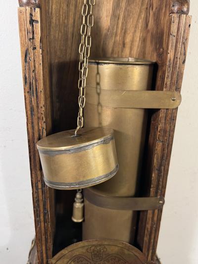 ANTIQUE ITALIAN BRASS AND WOOD WATER CLOCK