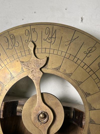 ANTIQUE ITALIAN BRASS AND WOOD WATER CLOCK