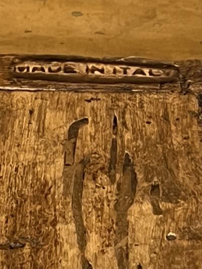 ANTIQUE ITALIAN BRASS AND WOOD WATER CLOCK