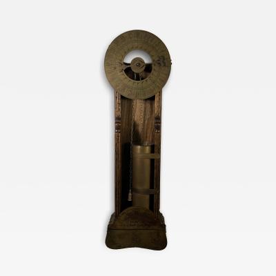 ANTIQUE ITALIAN BRASS AND WOOD WATER CLOCK