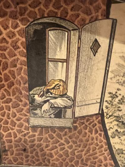 ANTIQUE MOULIN SANS SOUCI WINDMILL MUSICAL DIORAMA