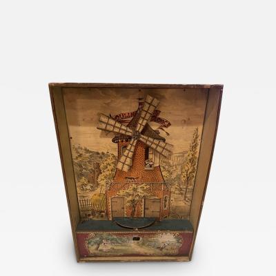 ANTIQUE MOULIN SANS SOUCI WINDMILL MUSICAL DIORAMA